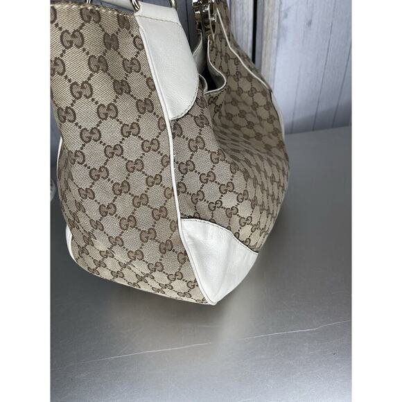 Gucci GG Canvas & Leather Charlotte Medium Shoulder Bag Monogram Hobo - Picture 2 of 16